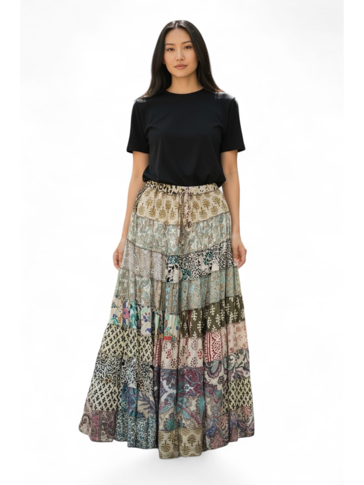 sari patchwork skirt