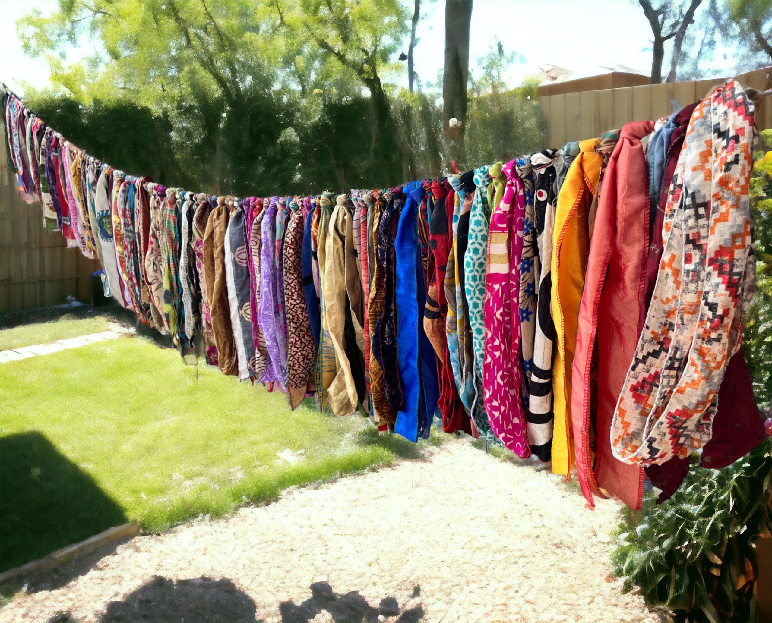 Eco-Friendly Silk Sari Valance - Bohemian Decor