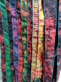 Handmade Recycled Silk Sari Tie-Dye Scarves - Lot of 10