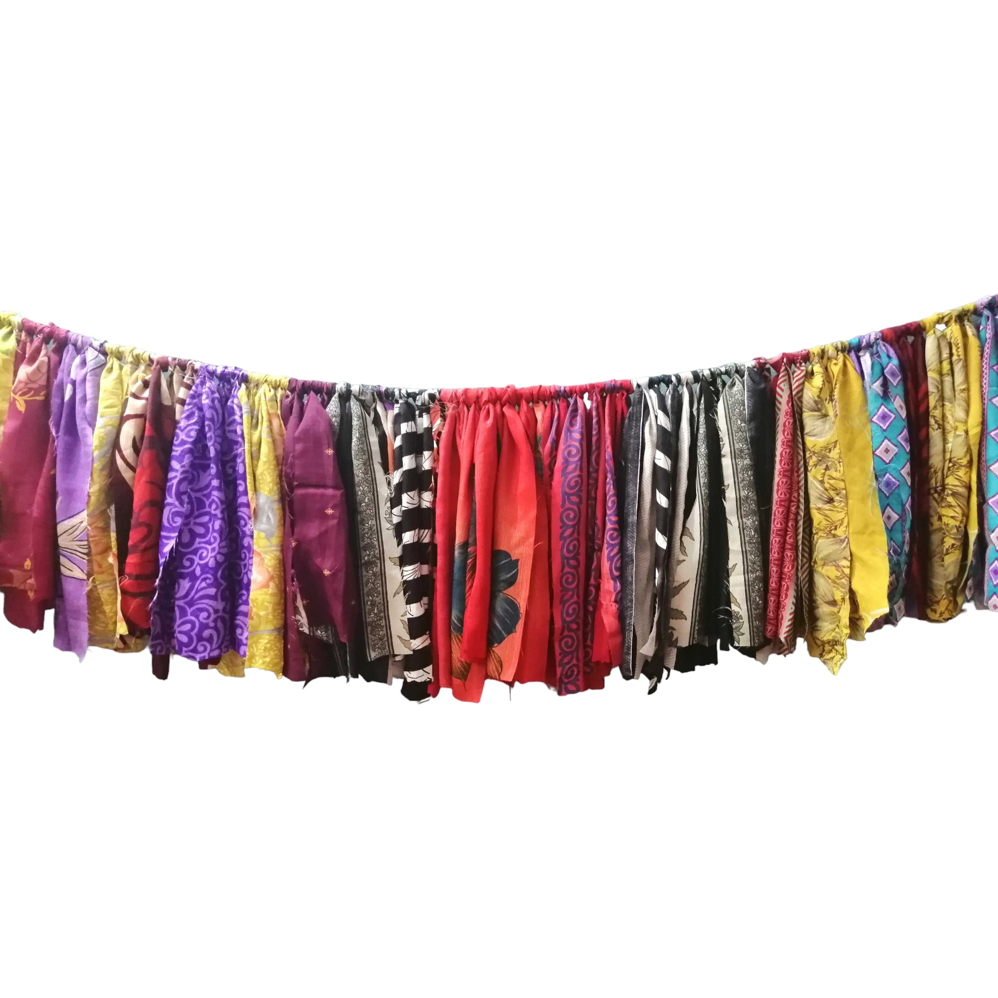 Eco-Friendly Silk Sari Valance - Bohemian Decor