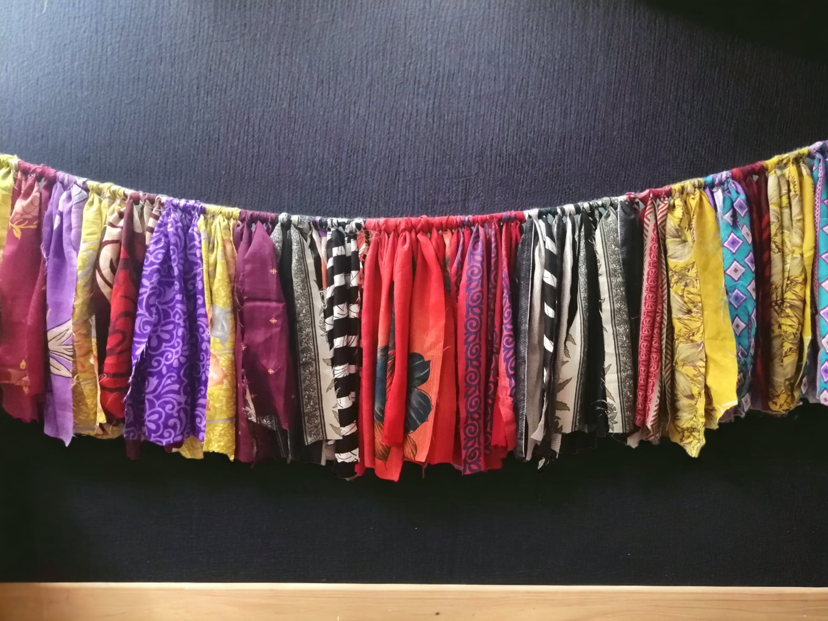 Eco-Friendly Silk Sari Valance - Bohemian Decor