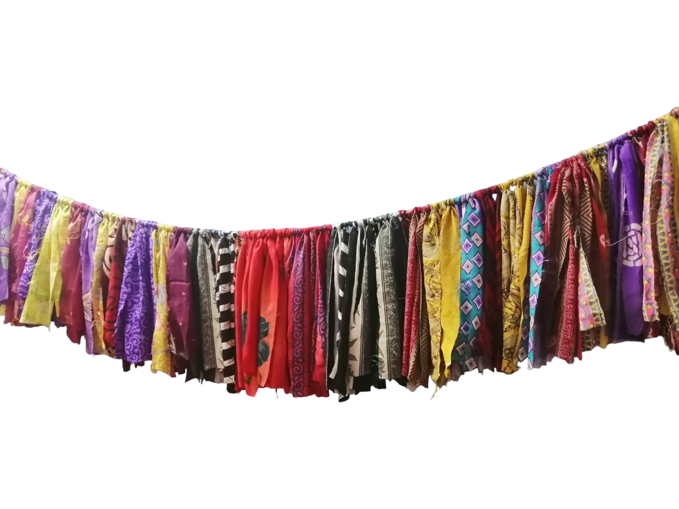 Eco-Friendly Silk Sari Valance - Bohemian Decor