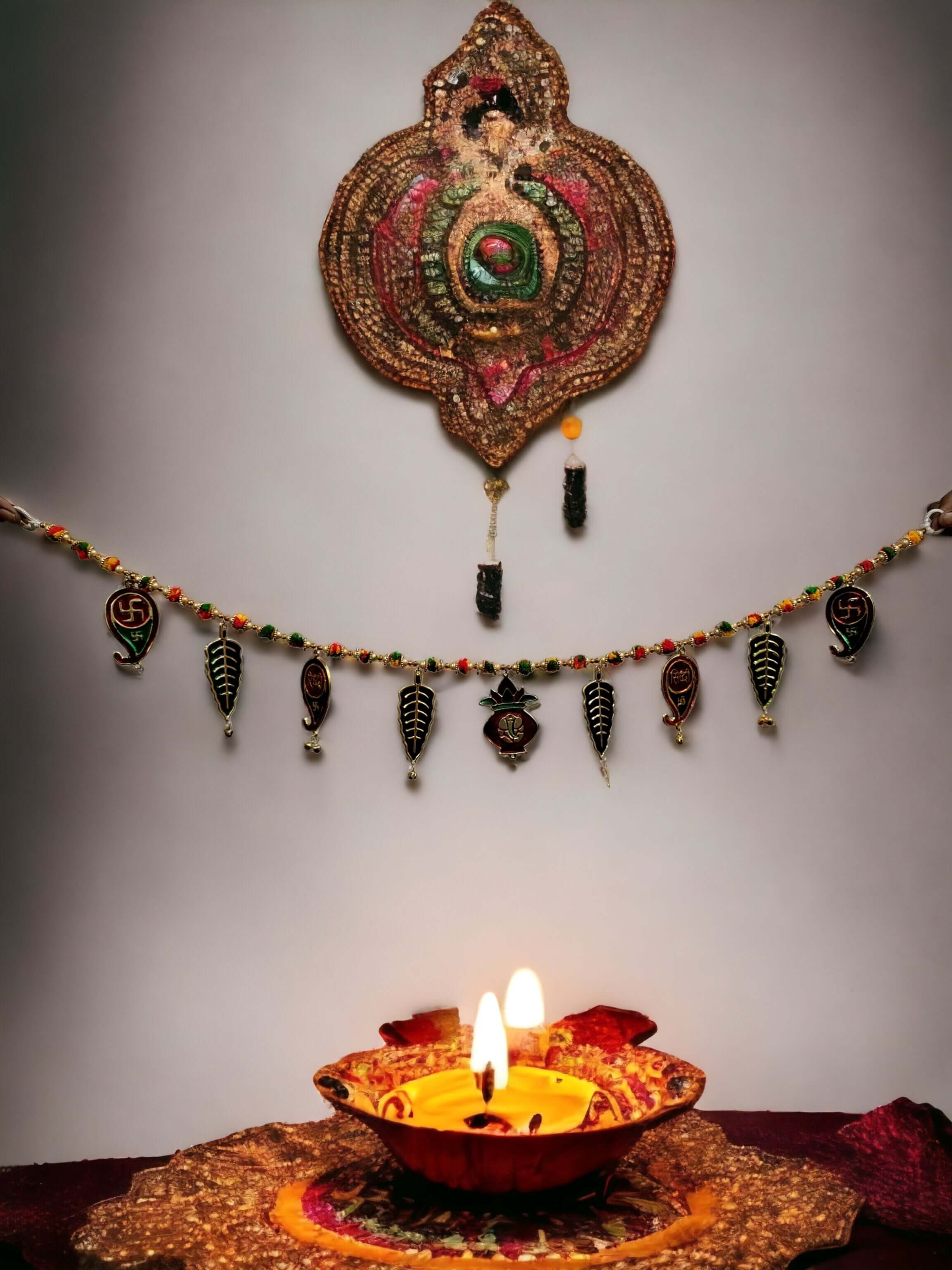 Handmade Diwali Toran Door Hanging - 33" Decor