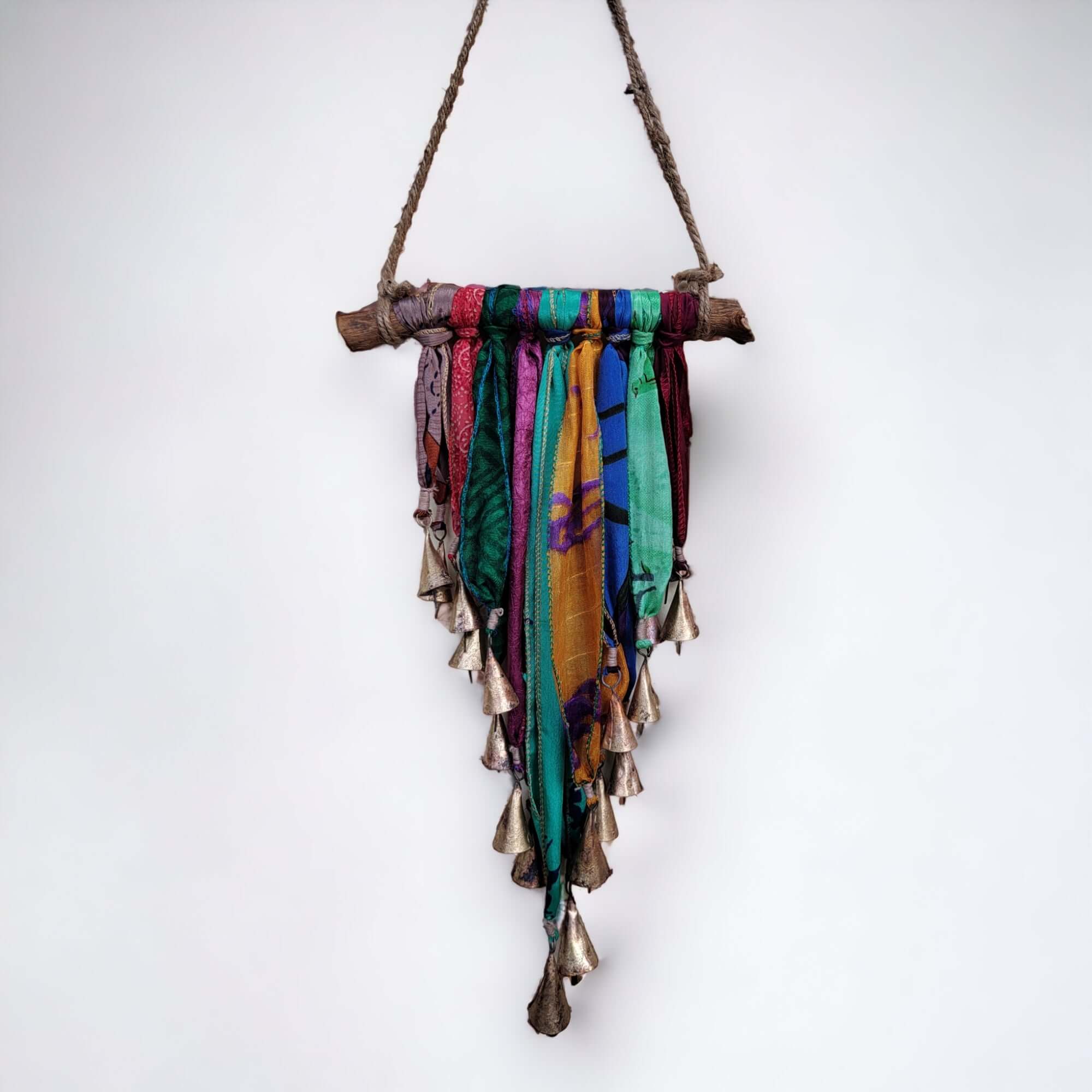 Recycled Silk Sari Wall Hanging - Boho Home Decor