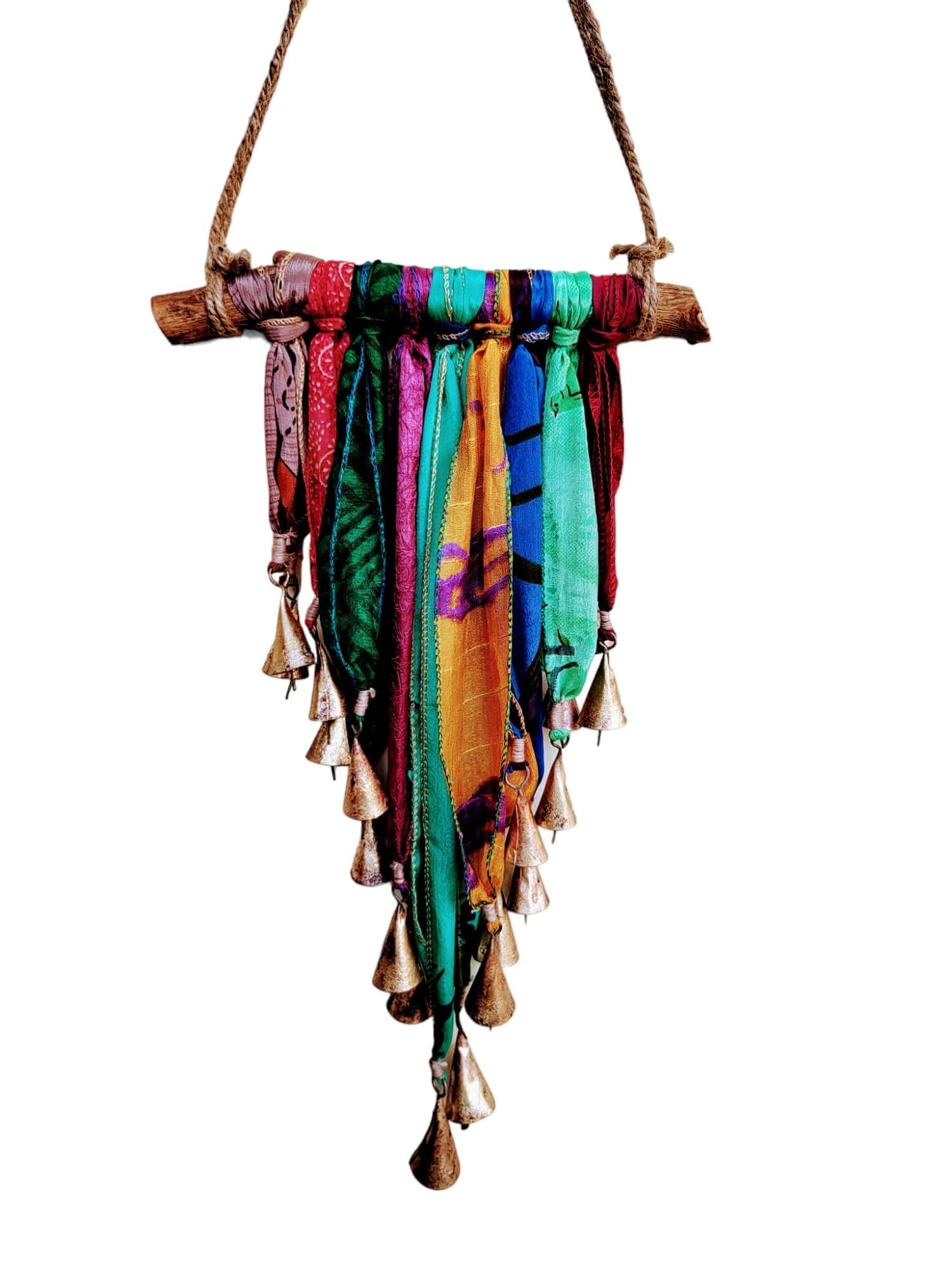 Recycled Silk Sari Wall Hanging - Boho Home Decor