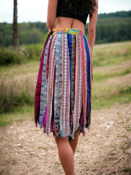 patchwork sari skirt