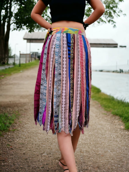 silk sari wrap around skirts