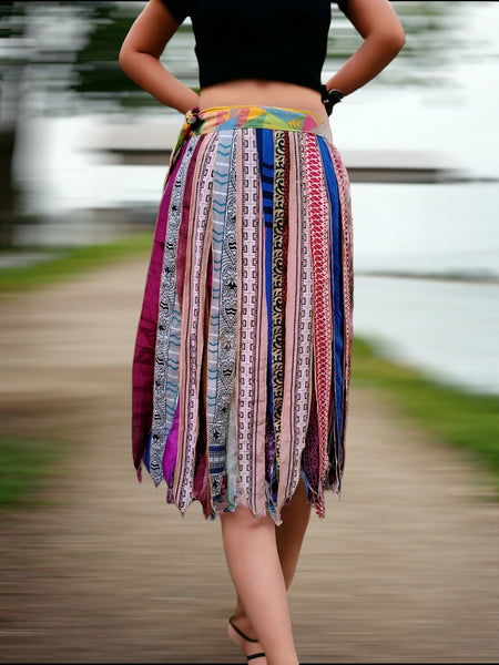 Silk Sari Wrap Skirts 