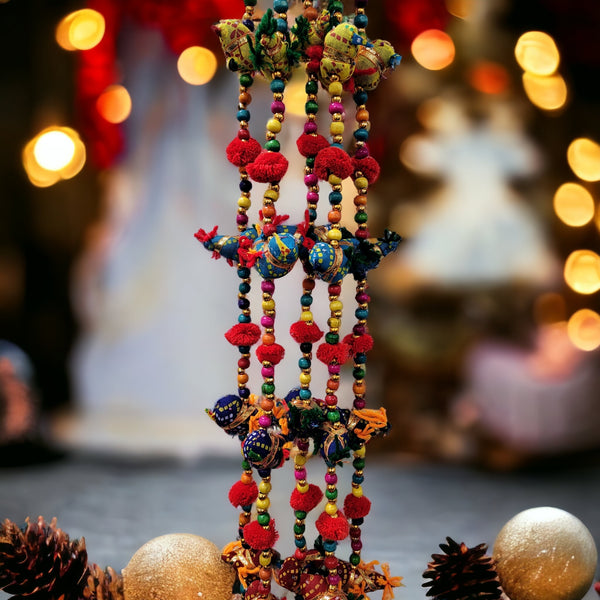 Mango Gifts 10-Bird Bell Tota Traditional Indian Hanging Bohemian Home Decoration Cotton Birds with beads and bell  Lot 10 Pieces