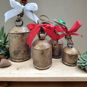 Mango Gifts Rustic Iron Harmony Tin Cow Bells Outdoor Garden Patio Décor Antique Lot 4 Pc