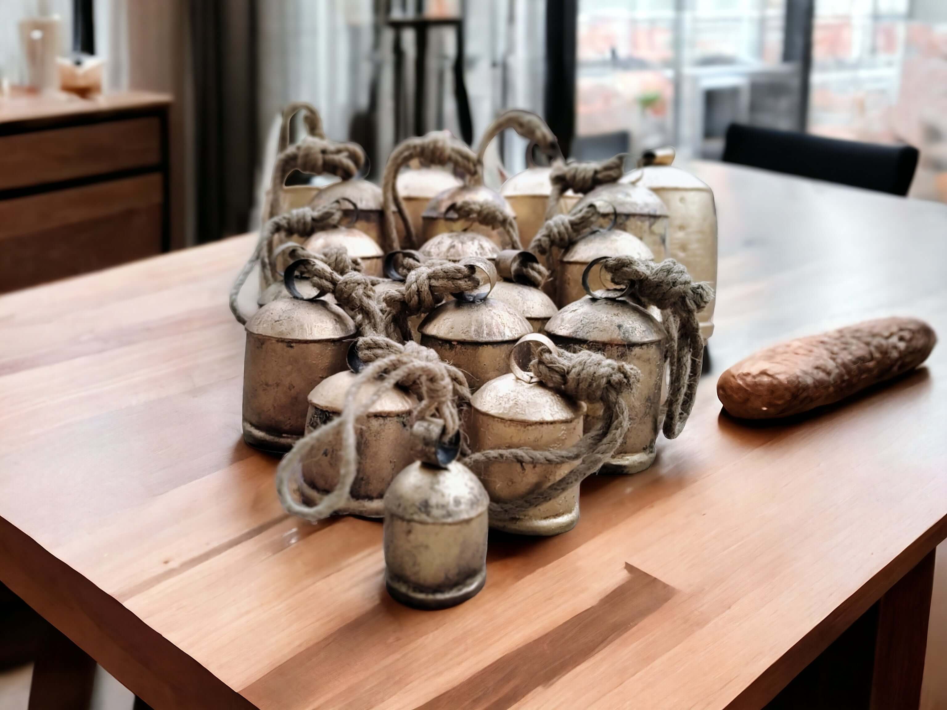 Rustic Antique Finish Cow Bells Set - 20 Pieces