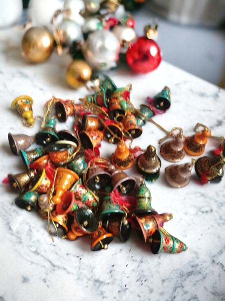 Papier Mache Bells , Christmas Tree Ornaments