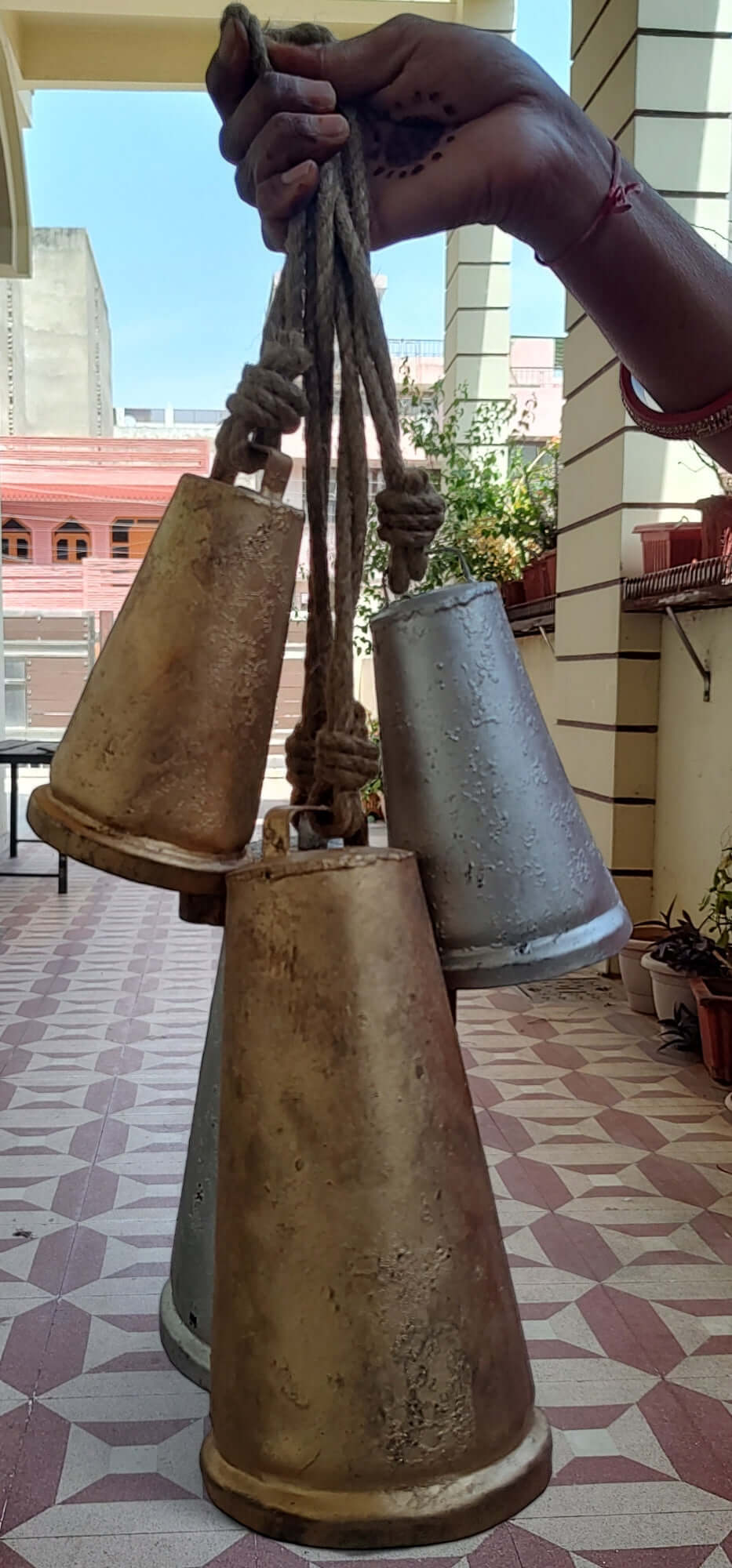 Rustic Iron Cow Bells - Set of 3 for Outdoor Décor