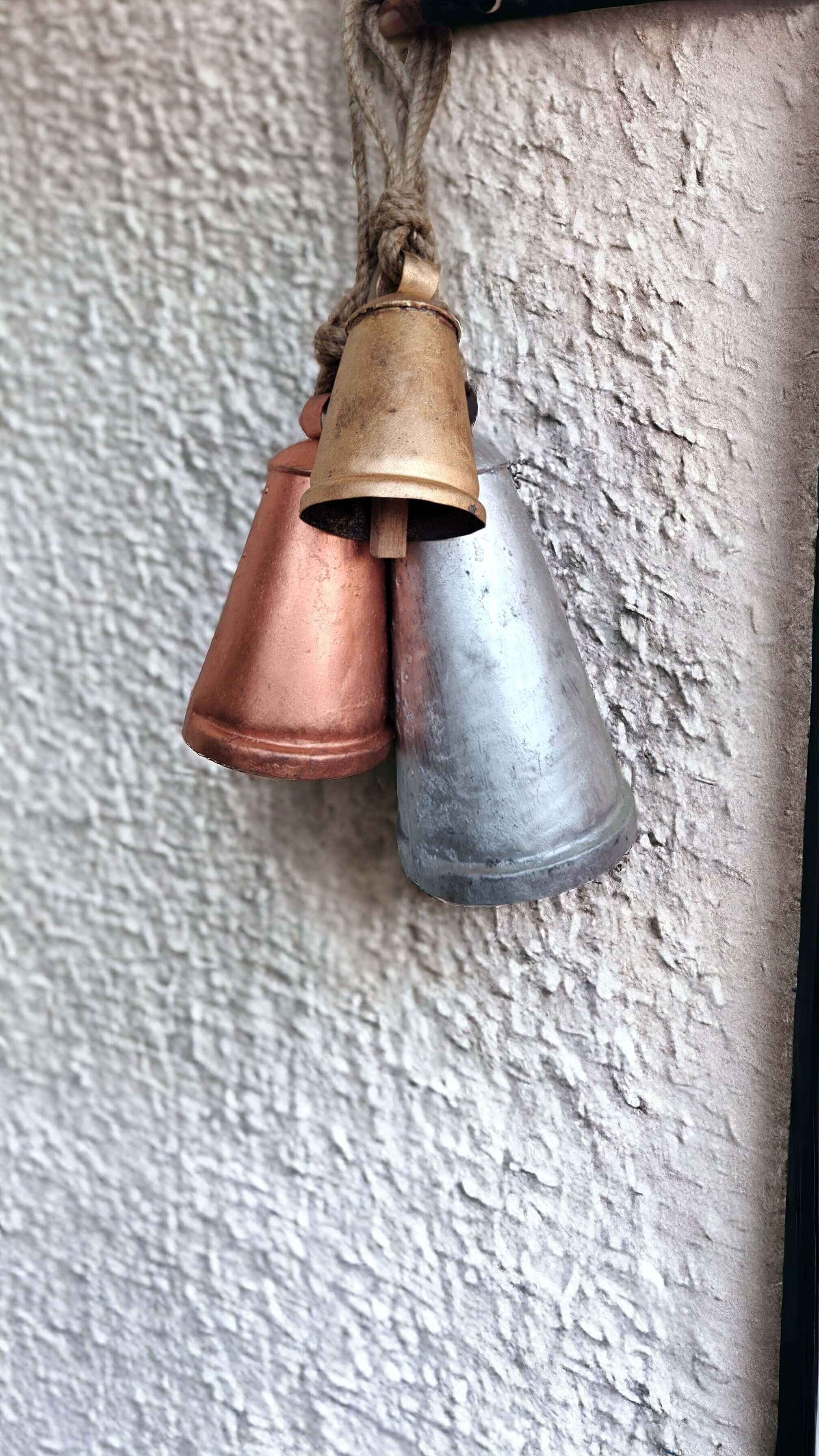 Rustic Iron Cow Bells - Set of 3 for Outdoor Décor