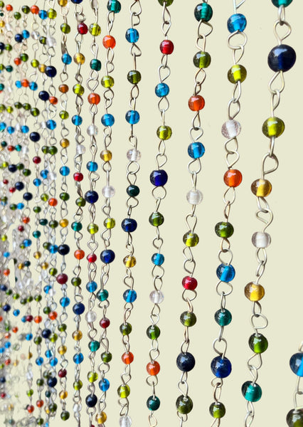 Bohemian Curtain , Glass Beads , Beaded Curtain , Hippy Curtain for Doorways , Bell Strings , Glass Beads Strands , Gemstones