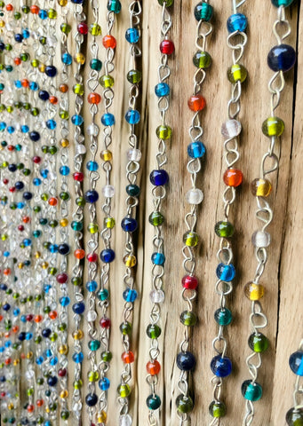 Bohemian Curtain , Glass Beads , Beaded Curtain , Hippy Curtain for Doorways , Bell Strings , Glass Beads Strands , Gemstones