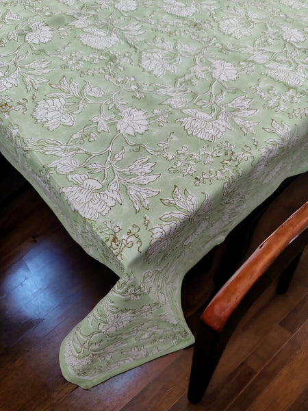 Indian Hand Block Print Tablecloth Kitchen Linen 100%Cotton Floral 150*220 cm Boho Theme Home Décor