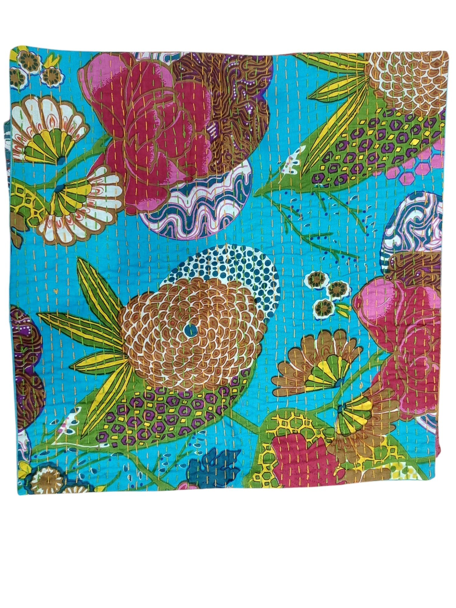 Indian Fruit Cotton Kantha Cushion Cases/Covers