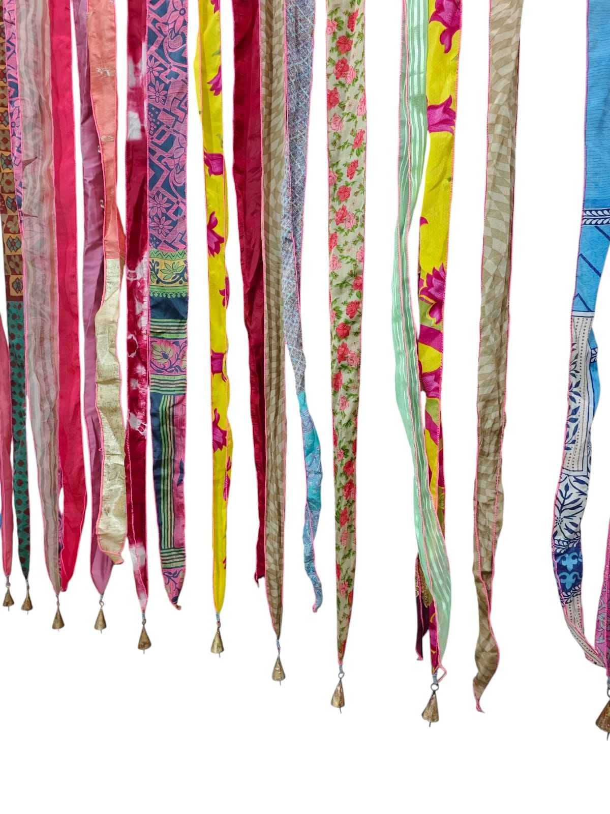 silk sari ribbon rainbow boho curtains panels