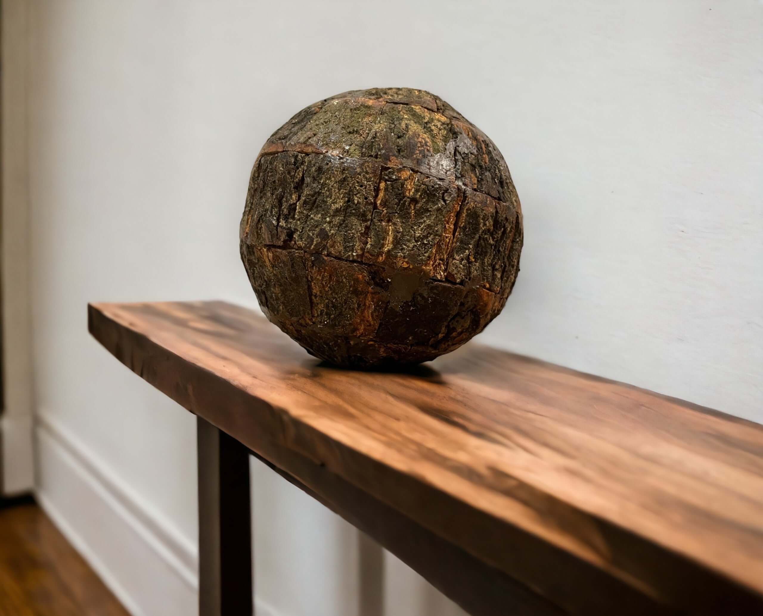 Adorable handcrafted wood balls in 2 styles, perfect for rustic home accents, table decorations, and country style decor.