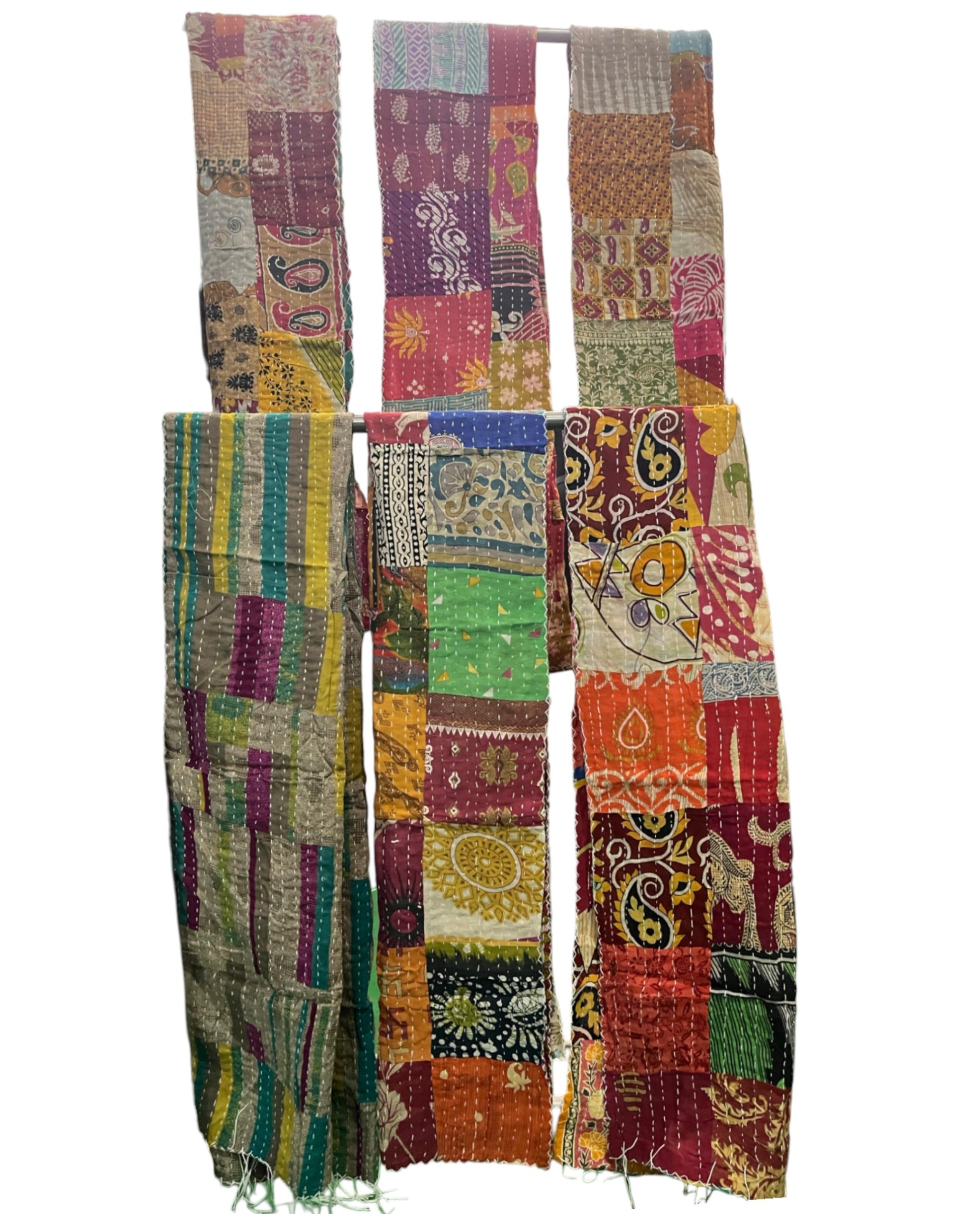 Kantha 100%cotton vintage scarf wrap sari scarf reversible stole Women Fashion Accessories