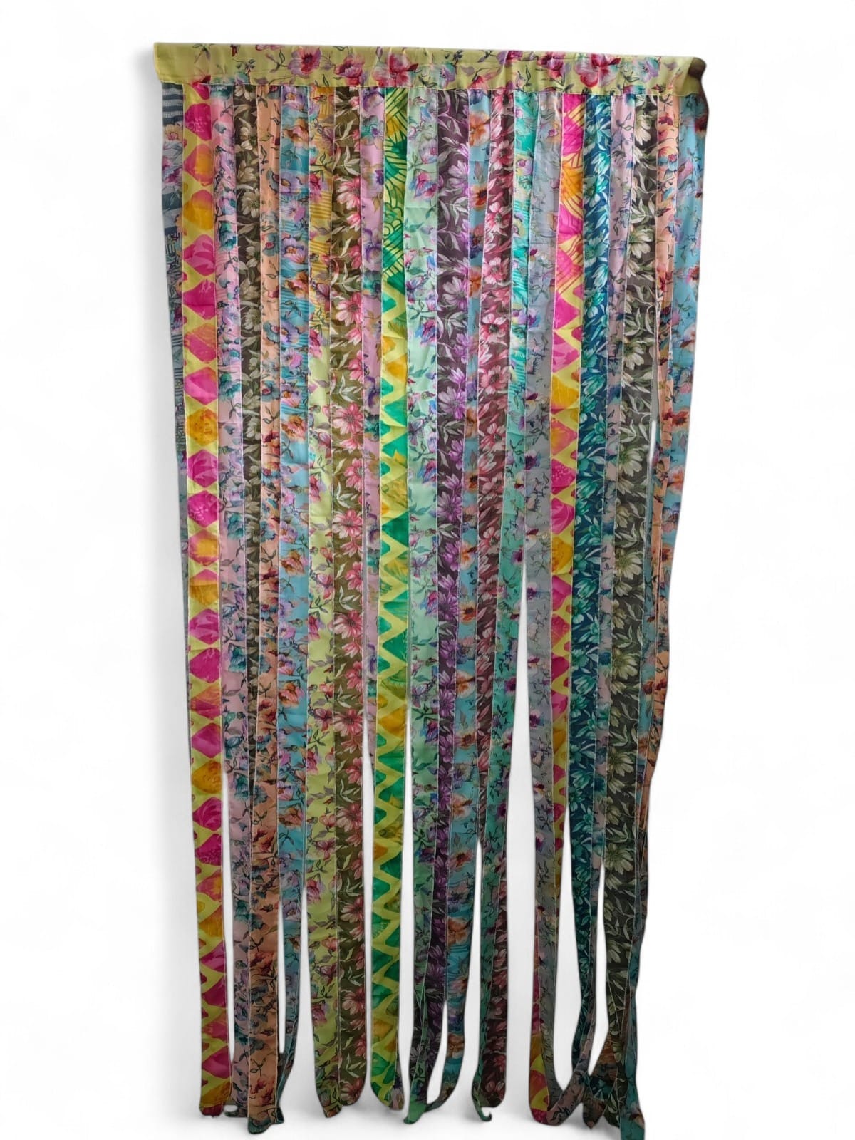 Mango Gifts New Indain Silk Sari Fabric Strip Doorway Curtain Bohemian Theme Hippy Hippie Gypsy Bohemian Decor