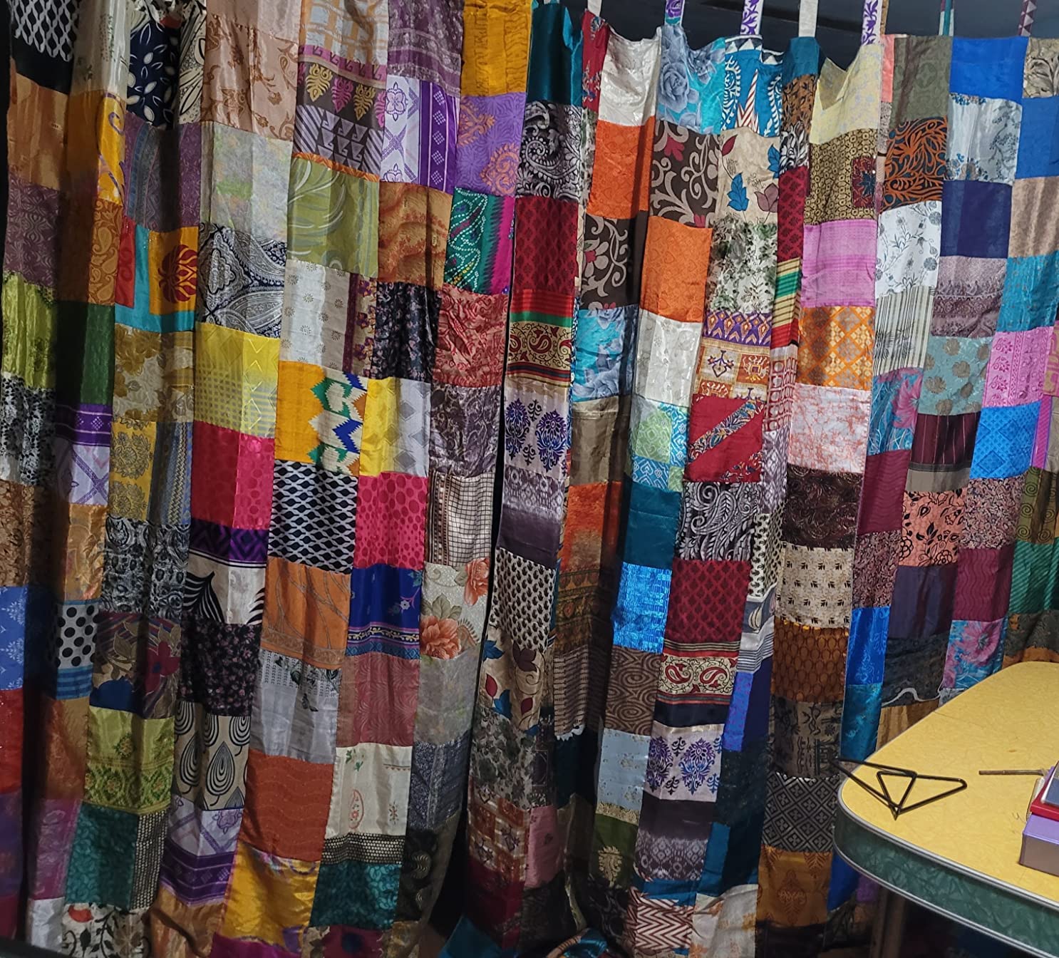 Boho,Boho Curtains,Boho Decor,Boho Theme,Drapes,Gypsy,Handcrafted,Handmade,Hippie,Hippie hippy,IndianSilk Sari,Multicolour,Old Sari,Panels,Patchwork,Recycled Sari,Vintage,Window Curtains