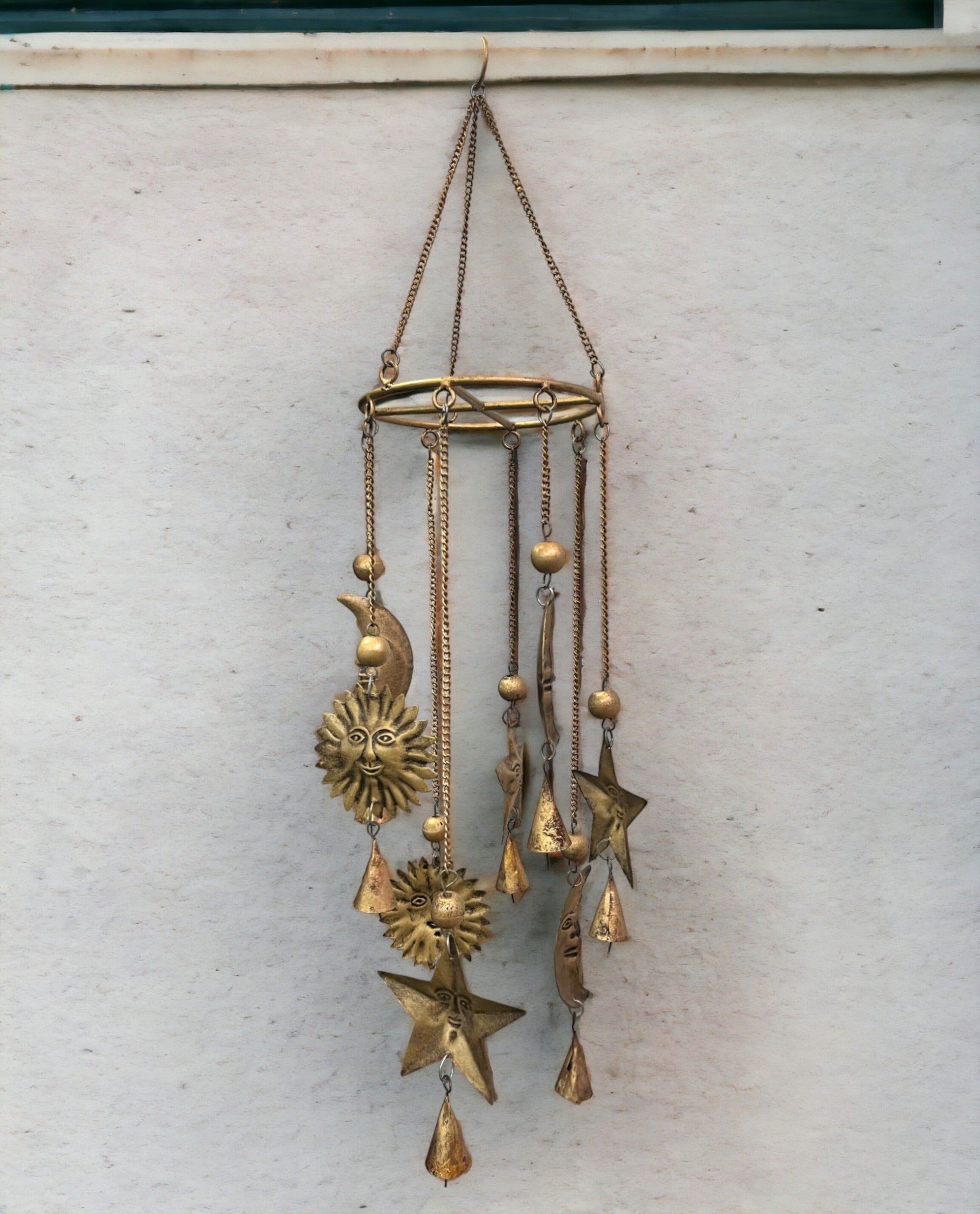 Sun N Moon Antique Iron Wind Chime - Bohemian Décor