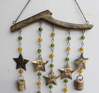 Star Wind chime Indian Metal Crafts Mobile Decoration Set of 5 Pcs