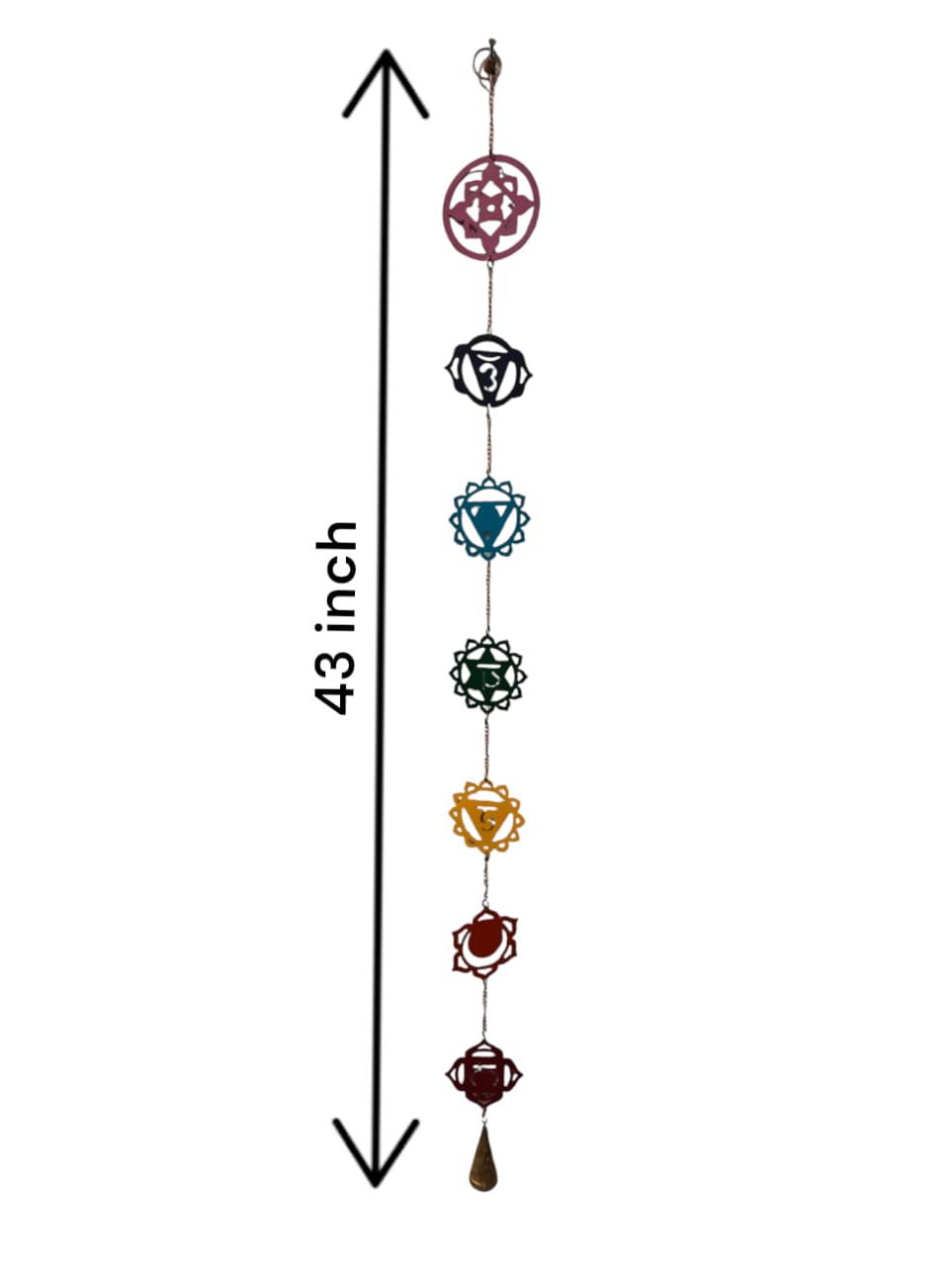 7 Chakras Wall Art, Chakras Wall Décor, Chakras Toran , Chakras Wall Hanging , Spiritual Room Décor , Chakra Hanging Décor , 110 cm Height