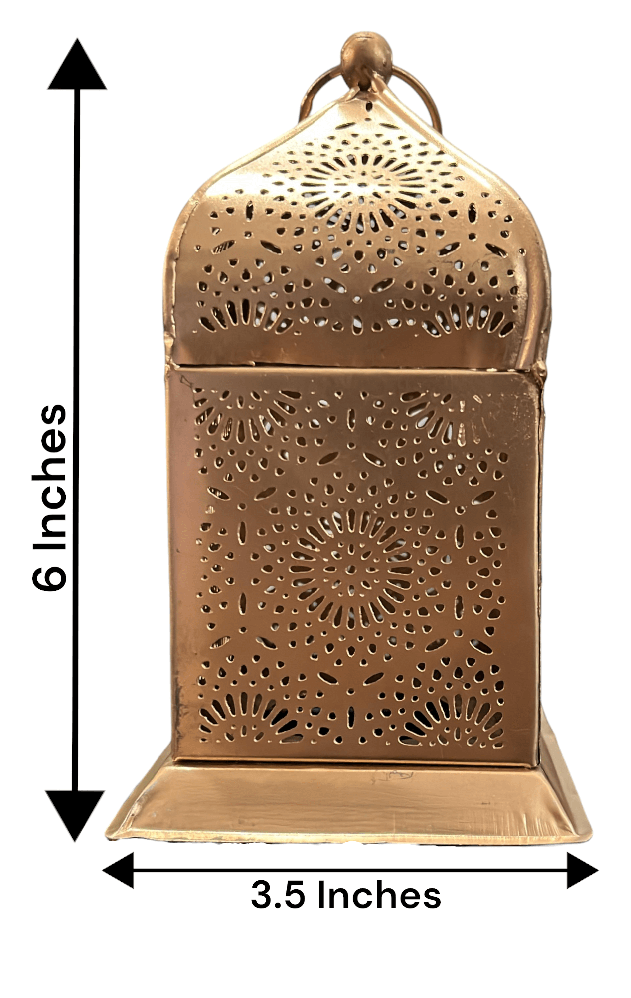 Illuminate your space with this 6.5" antique-style candle lantern, crafted in gold iron. Perfect for décor and ambiance!