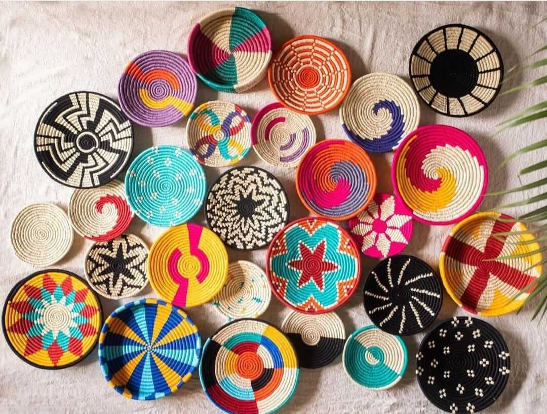 Sabai Grass Handwoven Rattan Wall Plates - Bohemian DecorWall Hanging