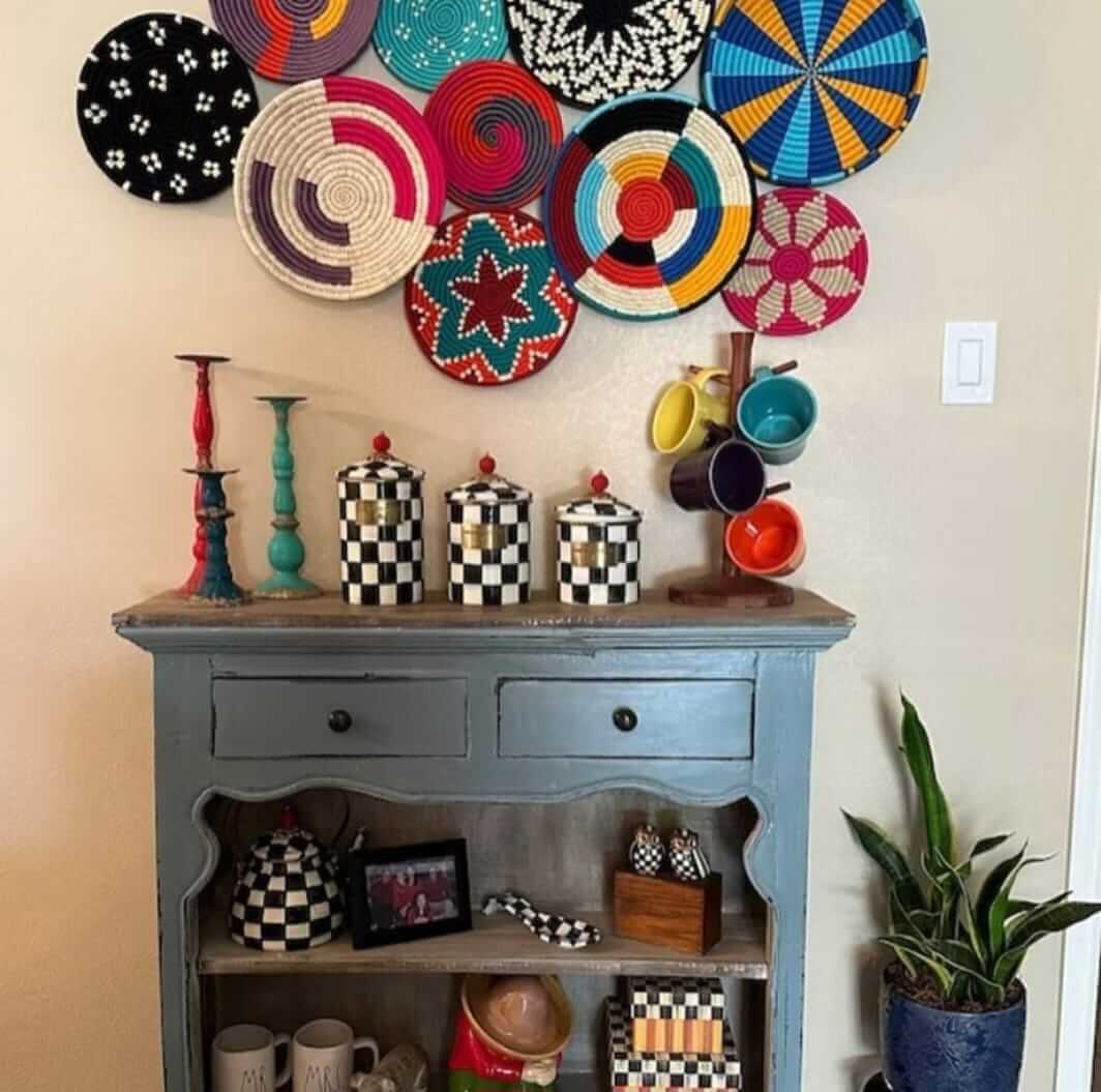 Sabai Grass Handwoven Rattan Wall Plates - Bohemian DecorWall Hanging