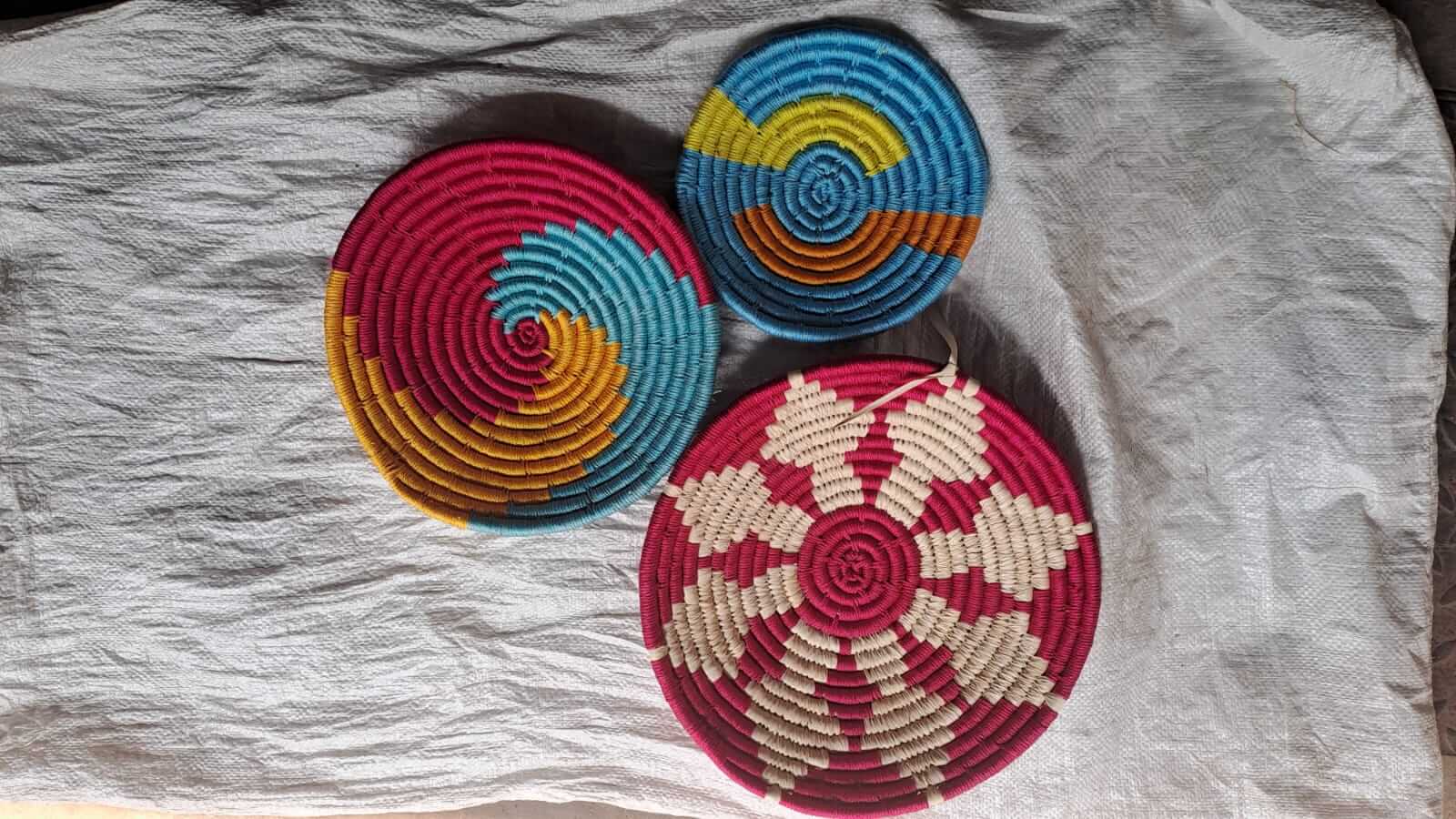 Sabai Grass Handwoven Rattan Wall Plates - Bohemian DecorWall Hanging