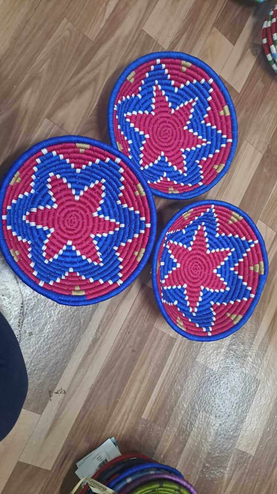 Sabai Grass Handwoven Rattan Wall Plates - Bohemian DecorWall Hanging