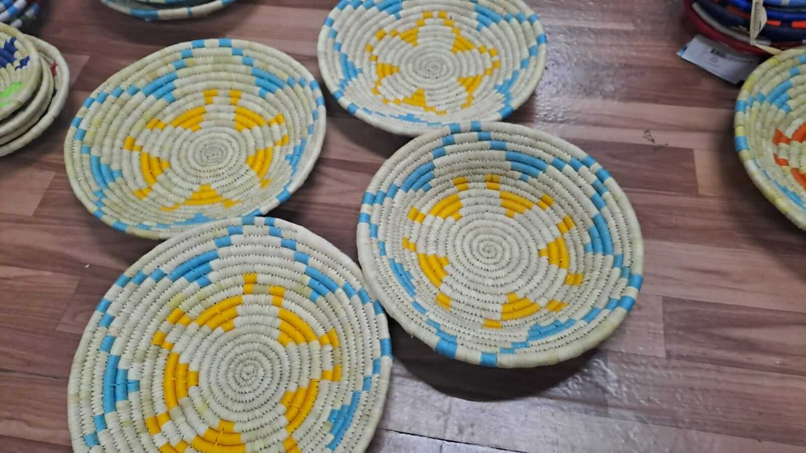 Sabai Grass Handwoven Rattan Wall Plates - Bohemian DecorWall Hanging