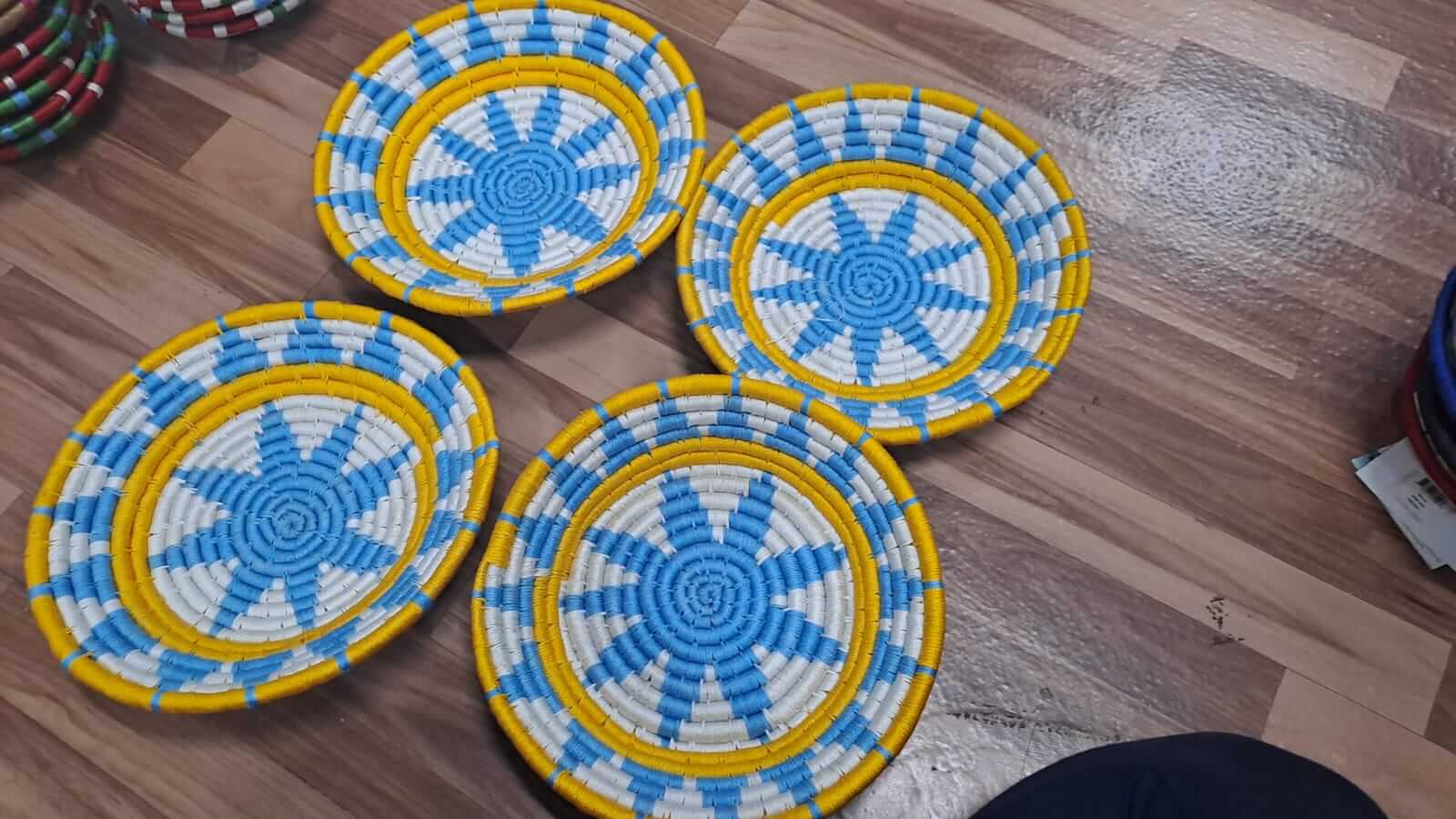 Sabai Grass Handwoven Rattan Wall Plates - Bohemian DecorWall Hanging