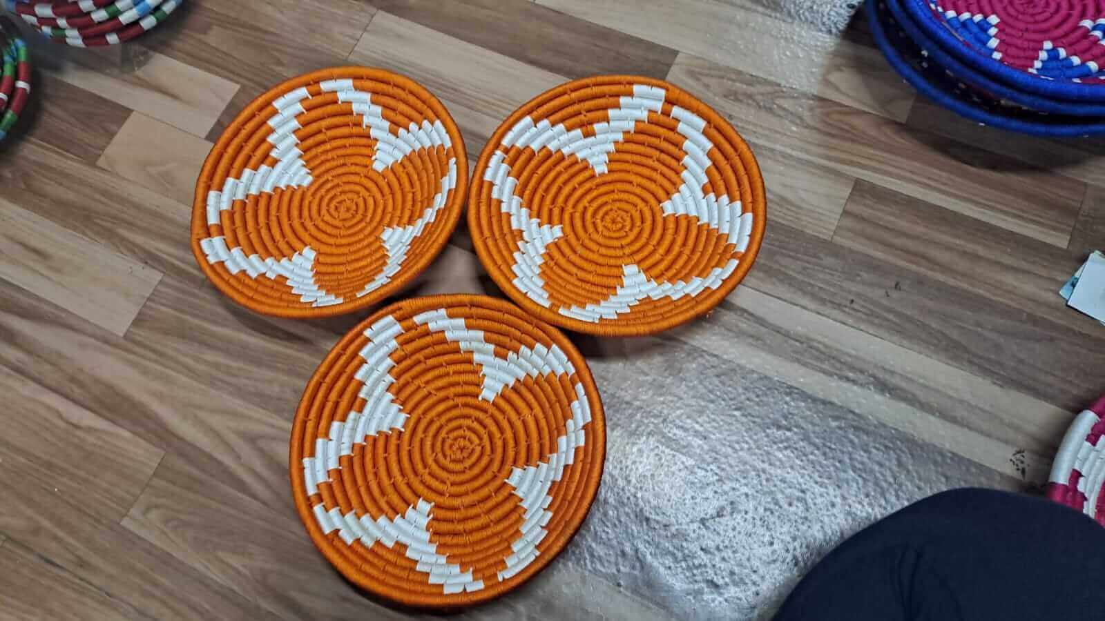 Sabai Grass Handwoven Rattan Wall Plates - Bohemian DecorWall Hanging