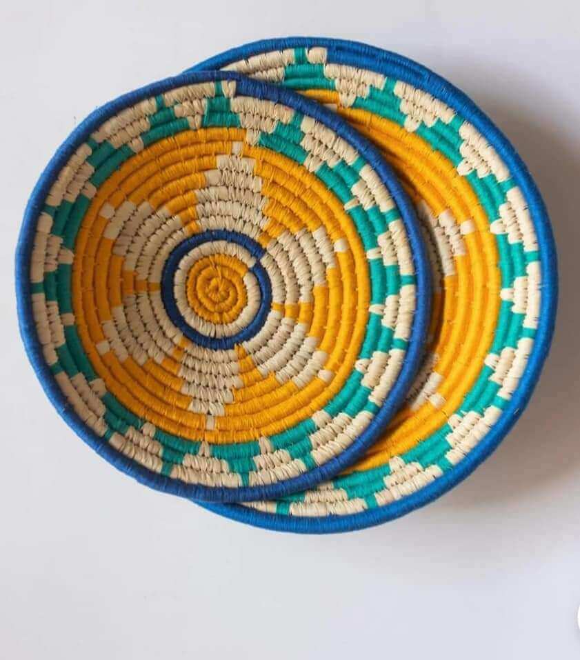 Sabai Grass Handwoven Rattan Wall Plates - Bohemian DecorWall Hanging