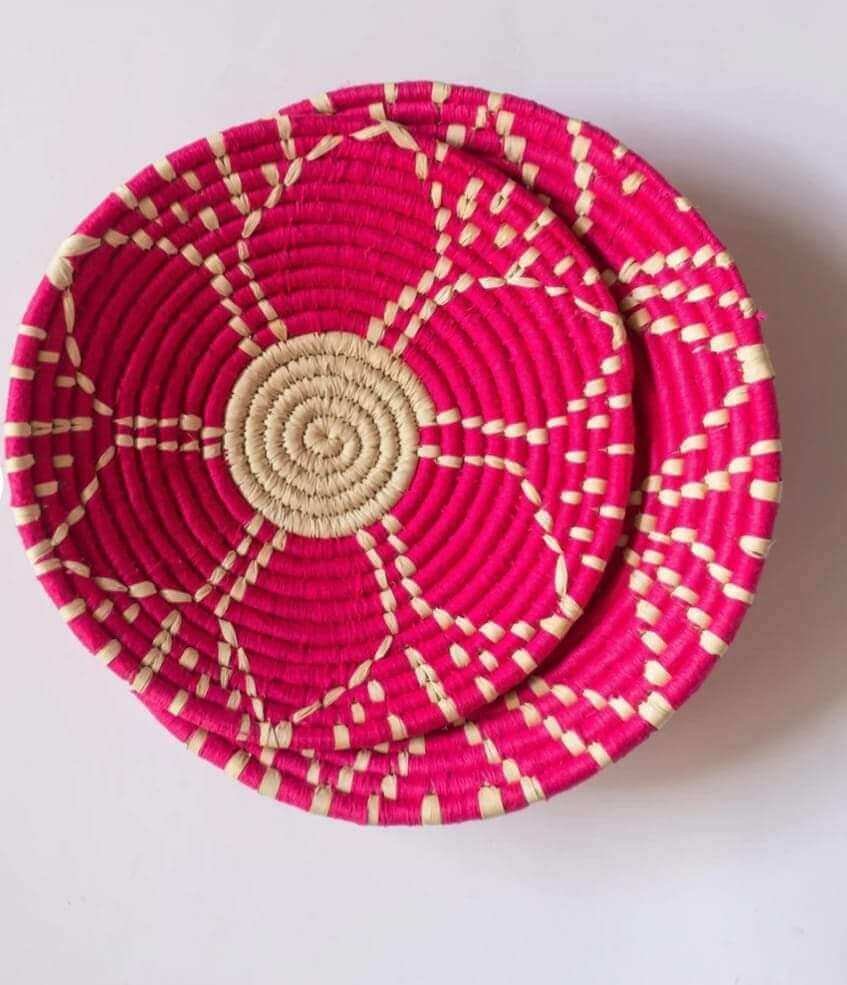 Sabai Grass Handwoven Rattan Wall Plates - Bohemian DecorWall Hanging
