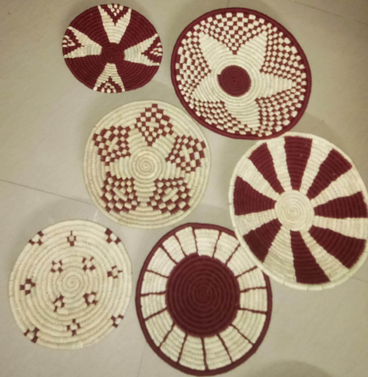 Sabai Grass Handwoven Rattan Wall Plates - Bohemian DecorWall Hanging