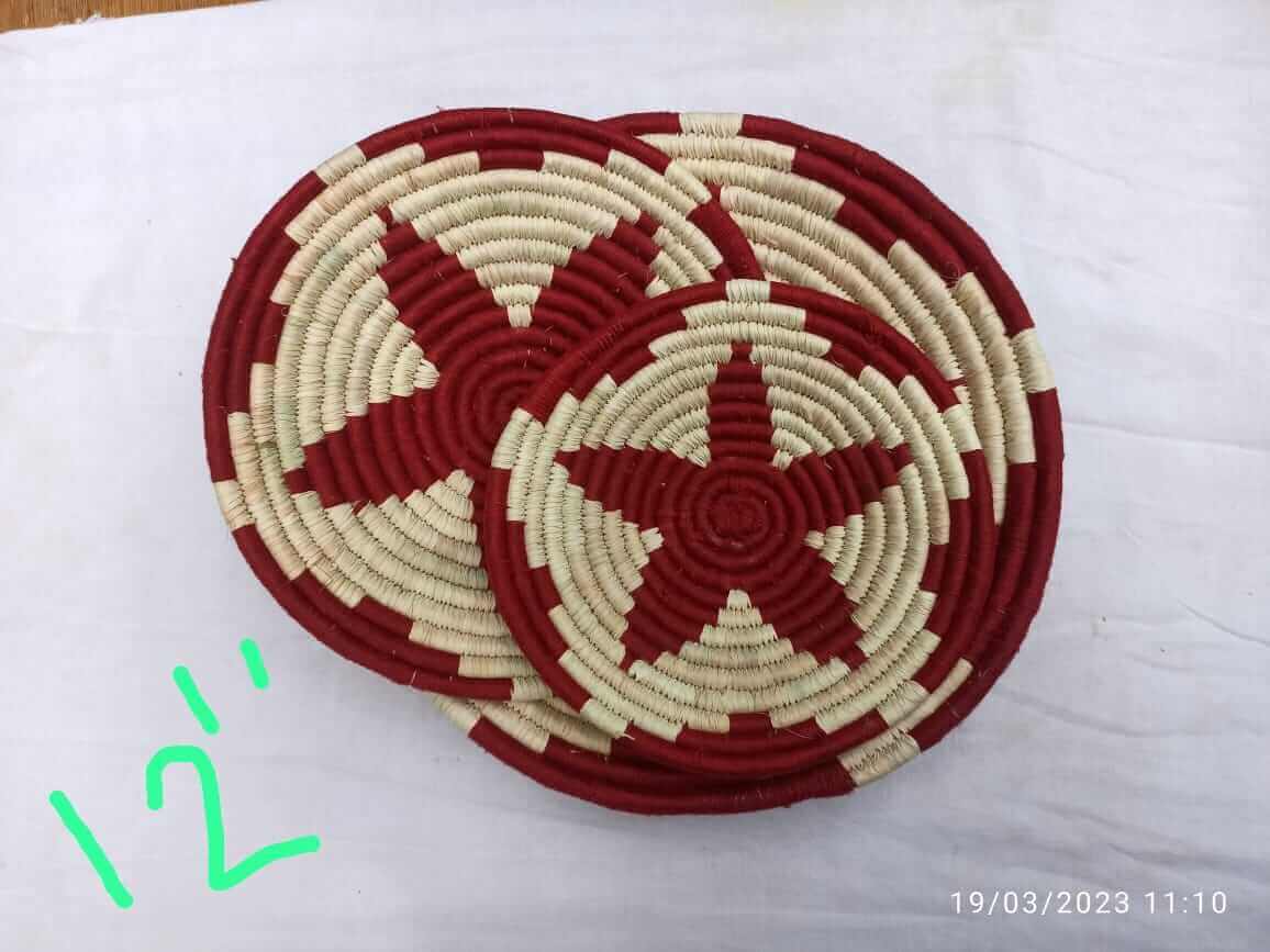 Sabai Grass Handwoven Rattan Wall Plates - Bohemian DecorWall Hanging