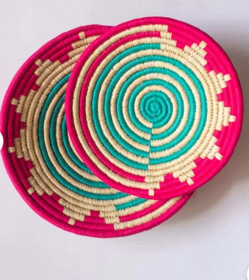 Sabai Grass Handwoven Rattan Wall Plates - Bohemian DecorWall Hanging