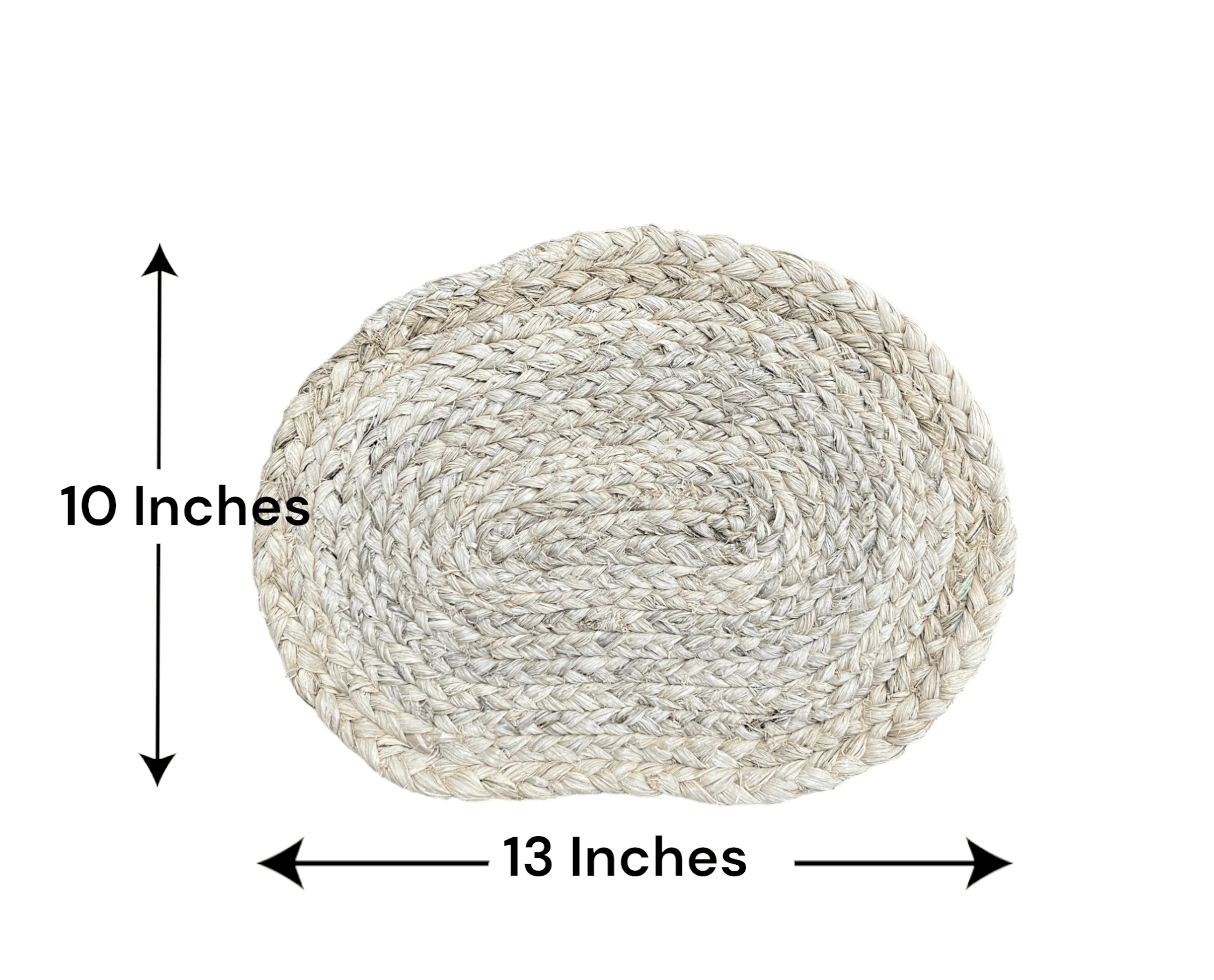 Handwoven natural placemat, 10x13 inches, eco-friendly and stylish for any dining setting.