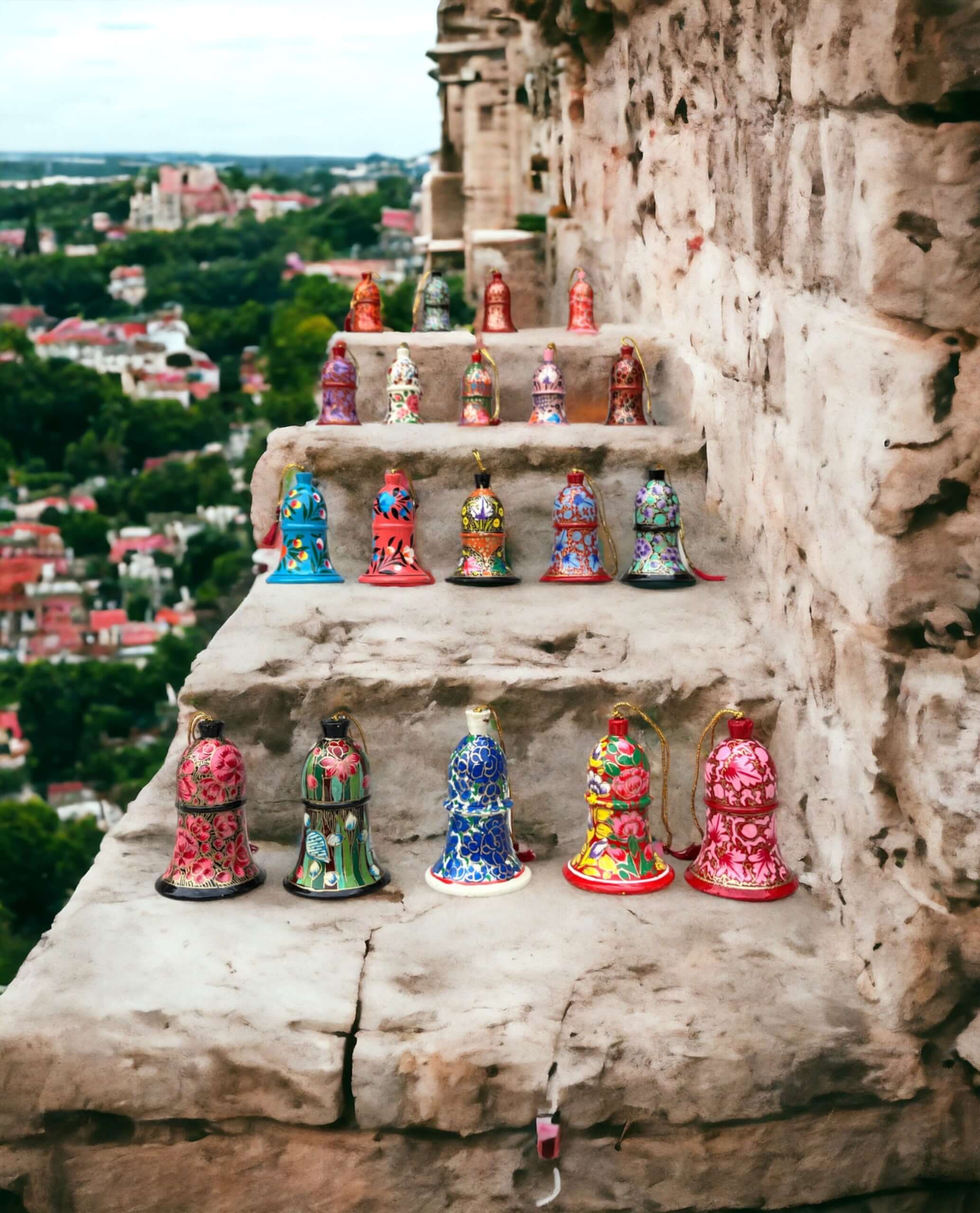 Celebrate with our lightweight, hand-painted paper mache bells—perfect for X-Mas tree decorations and thoughtful Christmas gifts!