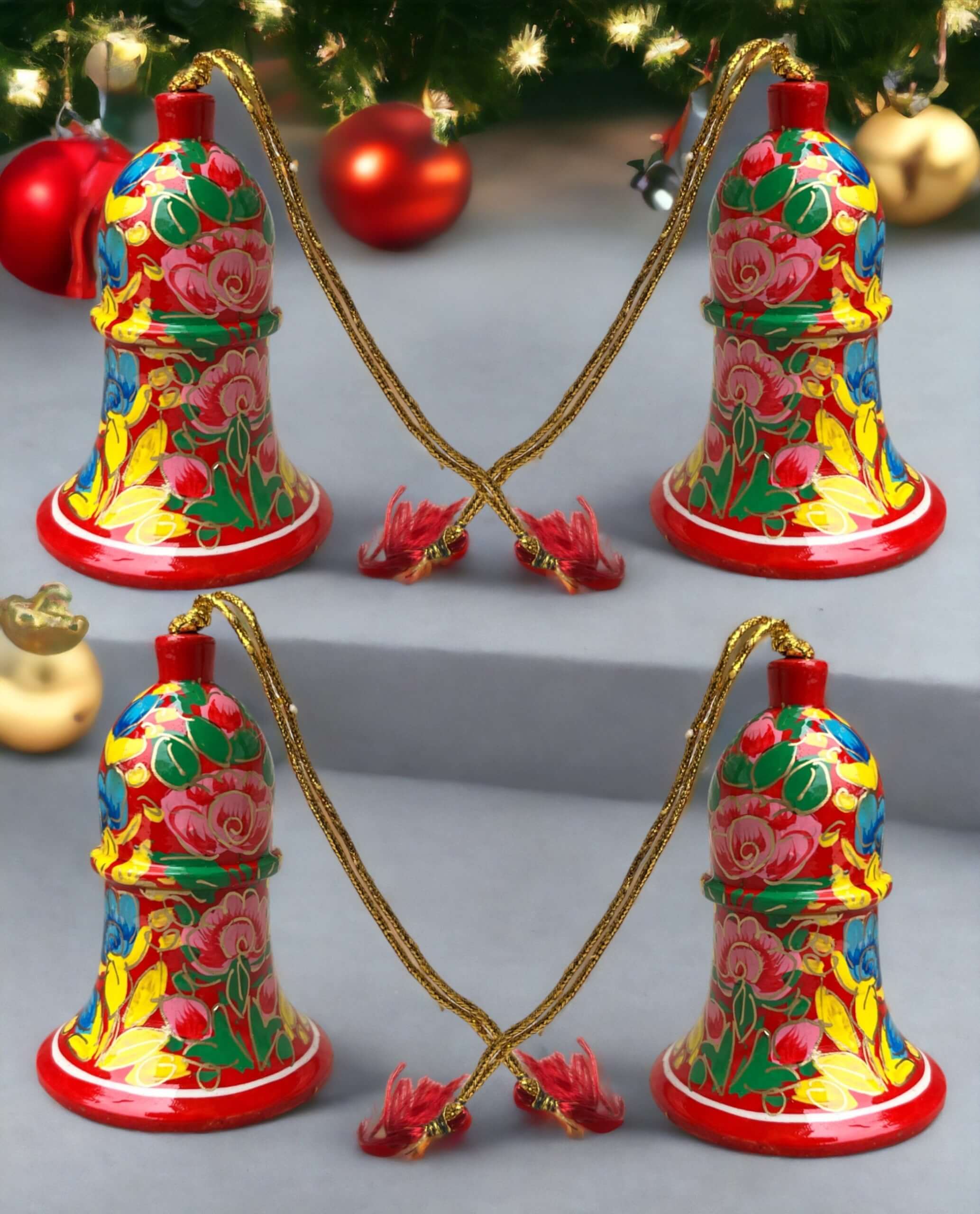 Celebrate with our lightweight, hand-painted paper mache bells—perfect for X-Mas tree decorations and thoughtful Christmas gifts!