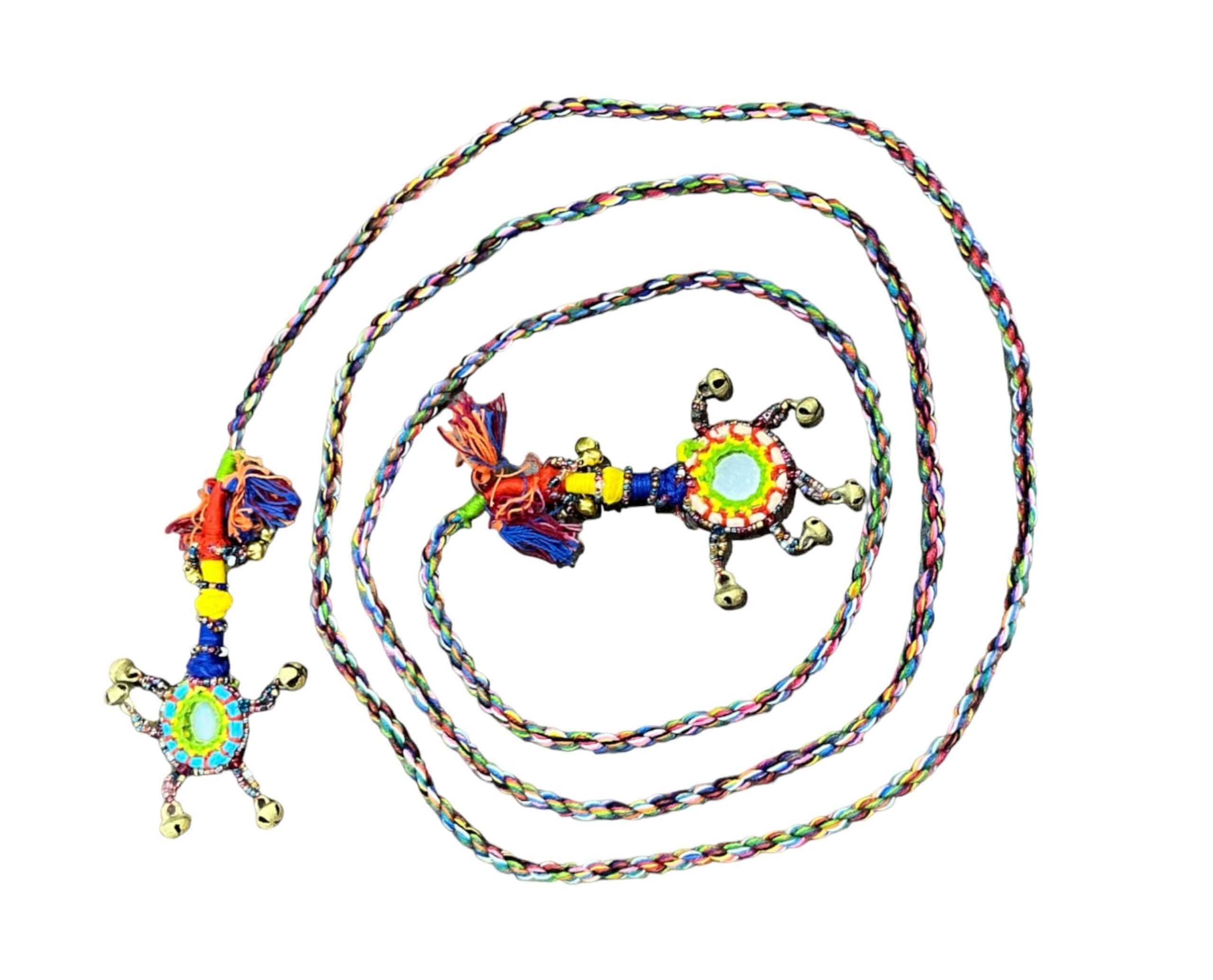 Tribal Banjara Belly Dance Gypsy Belt Mirror Work Girls Bohemian Fashion Accessories 2 meters Length with brass bead bells Lot 50 PcsApparel & Accessories