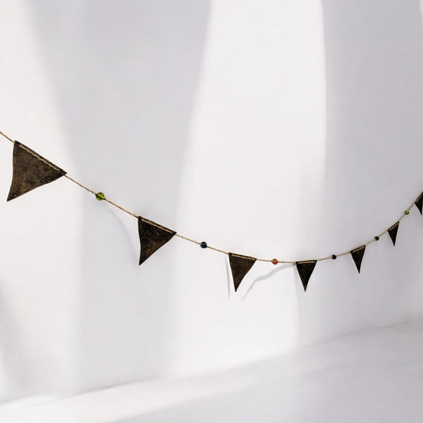 Recycled Iron Metal Triangle Bunting Garland Party Decoration , Garden , Indoor , Outdoor Bohemian Theme Décor