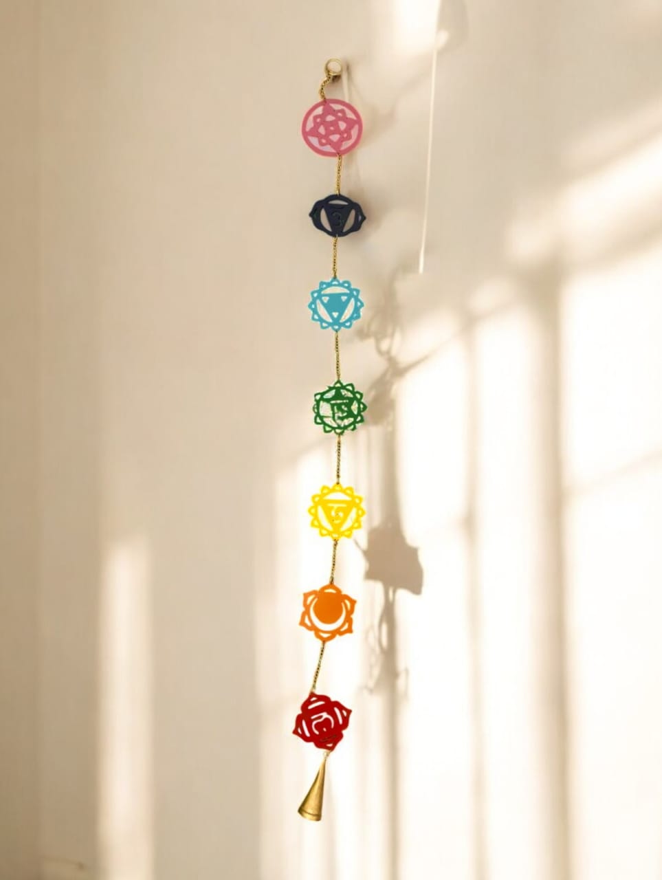 7 Chakras Wall Art, Chakras Wall Décor, Chakras Toran , Chakras Wall Hanging , Spiritual Room Décor , Chakra Hanging Décor , 110 cm Height