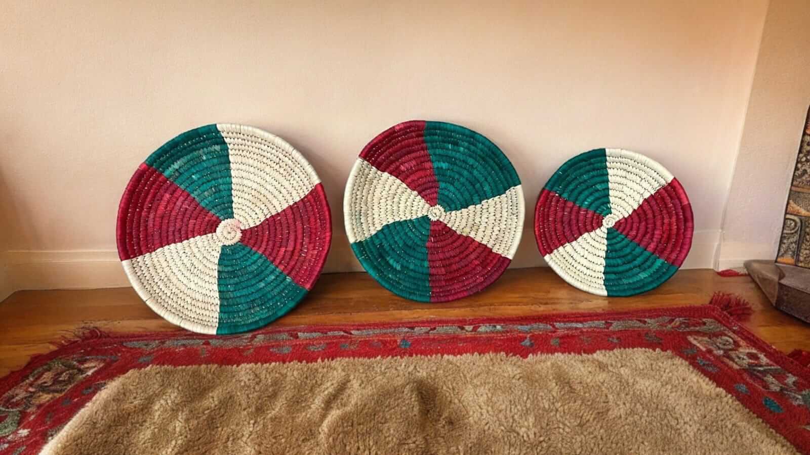 Handwoven Sabai Grass Wall Baskets - Bohemian DécorWall Hanging